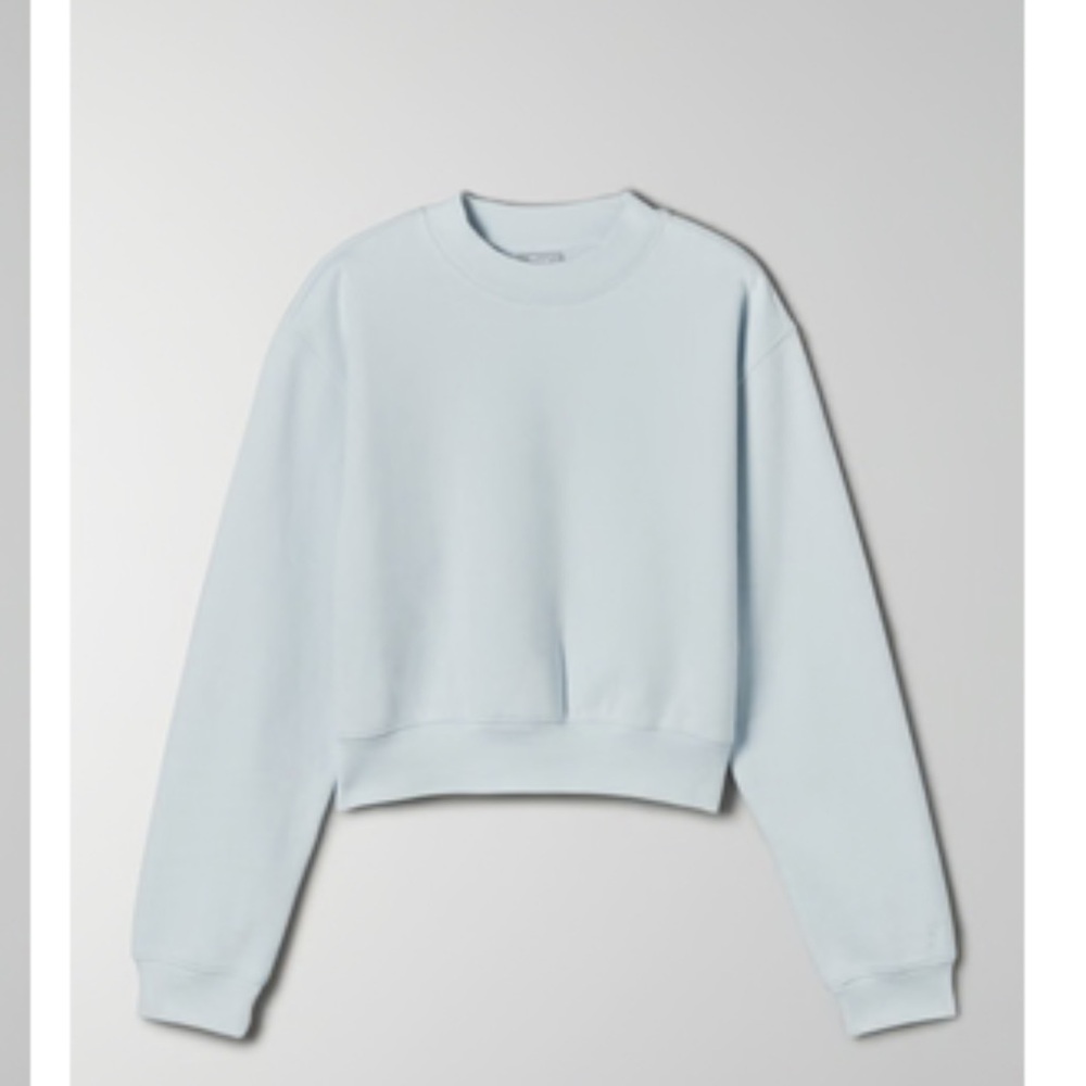 TNA Cropped Crewneck Sweatshirt in Light Blue